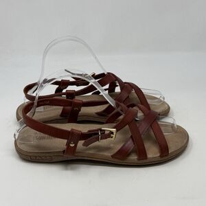 G.H. Bass Sunjuns Margie Sandals Womens 7.5 W Wide Brown Leather Strappy Comfort